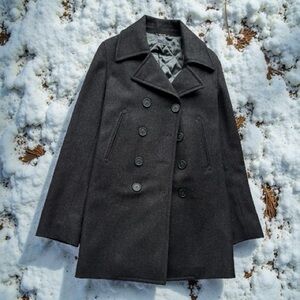 J. Crew Wool insulated Pea Coat with 3M Thinsulate in charcoal gray | medium